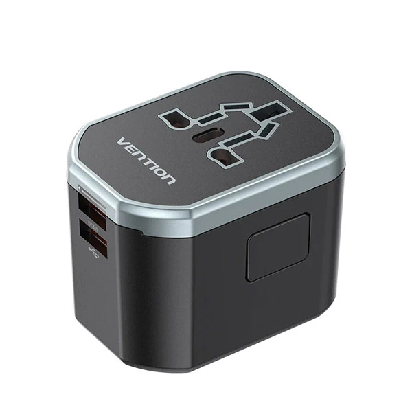 Vention FJCB0 3-Port USB 20W Universal Travel Adapter