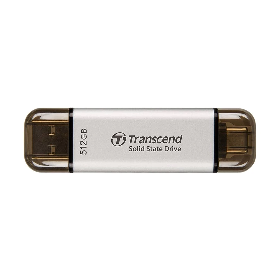 Transcend ESD310S 512GB USB Type-A & Type-C OTG Silver Portable SSD #TS512GESD310S