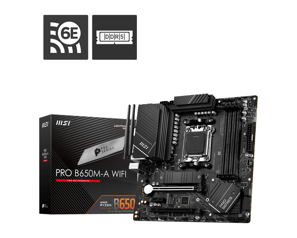 MSI PRO B650M-A (Wi-Fi 6E) DDR5 AMD AM5 Socket Motherboard