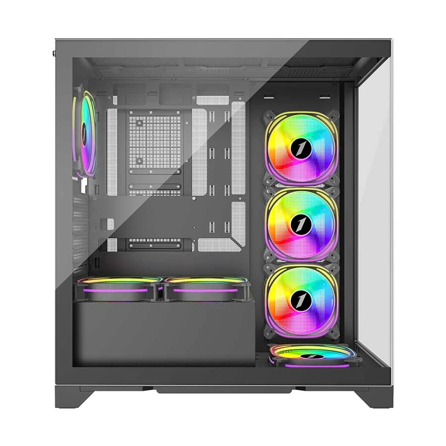 1st Player Mi8 Mid Tower Black ATX Gaming Desktop Casing with Fan, HUB & Controller