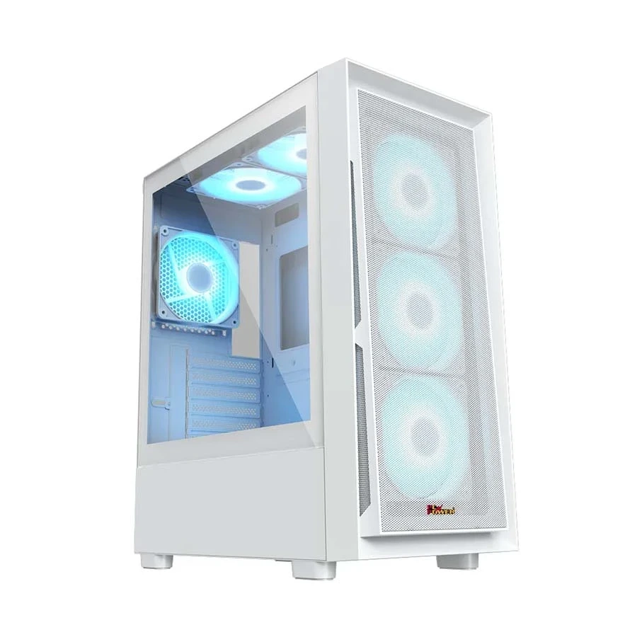 PC Power Crystal Mesh V3 Mid Tower White E-ATX Gaming Desktop Casing #PP-GS2404V3 MESH WH