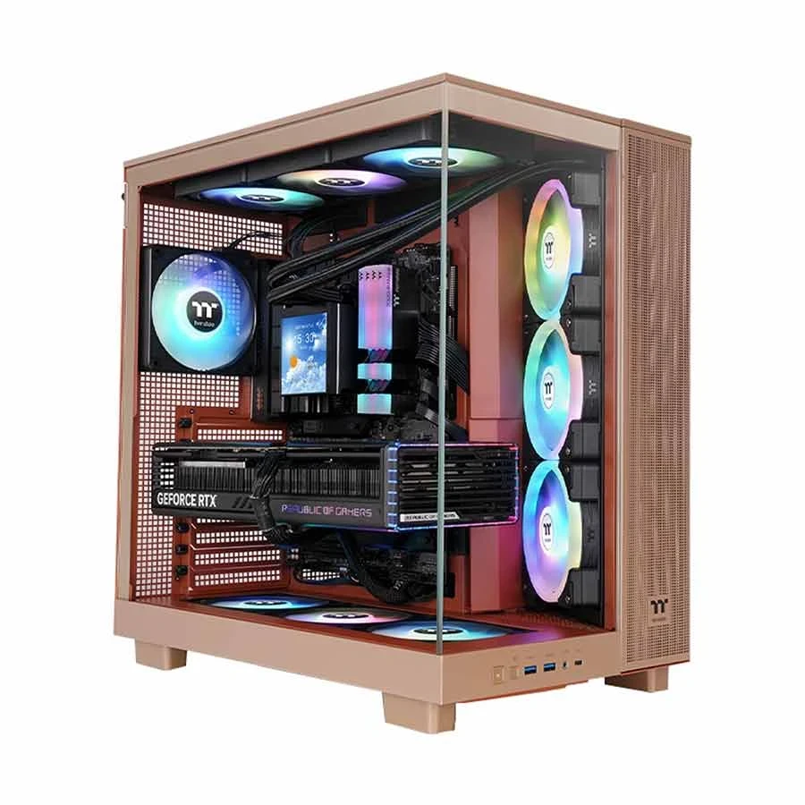 Thermaltake View 380 XL TG ARGB Mid Tower Gravel Sand ATX Gaming Desktop Case #CA-11E-00MGWN-00