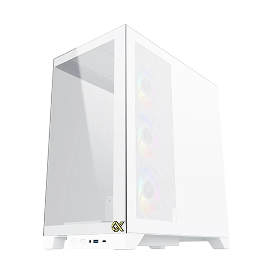 Xigmatek Endorphin Ultra Arctic Mid Tower White ATX Gaming Desktop Case (Tempered Glass) – #EN41334