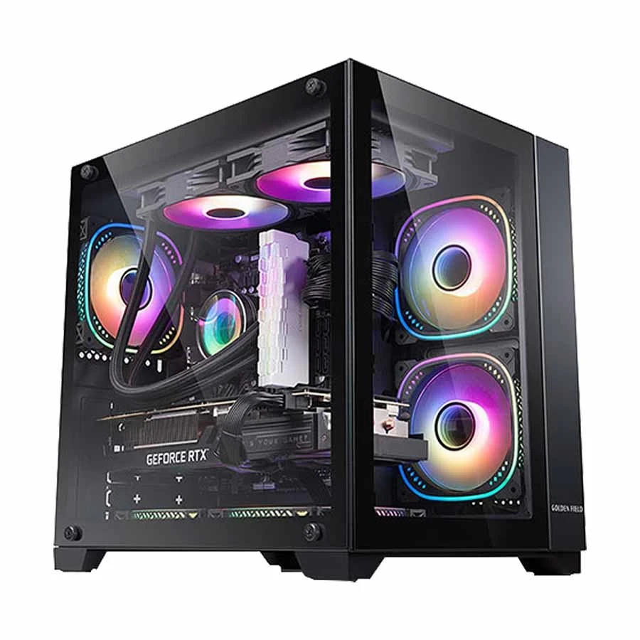 Golden Field Seaview M360 Mini Tower Black Micro-ATX Gaming Desktop Casing