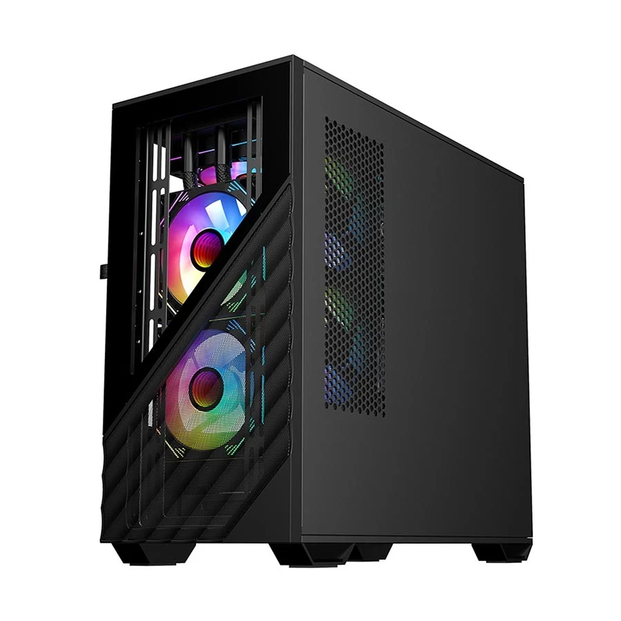 1st Player D7 Mid Tower Black ATX Gaming Desktop Casing with Fan & HUB