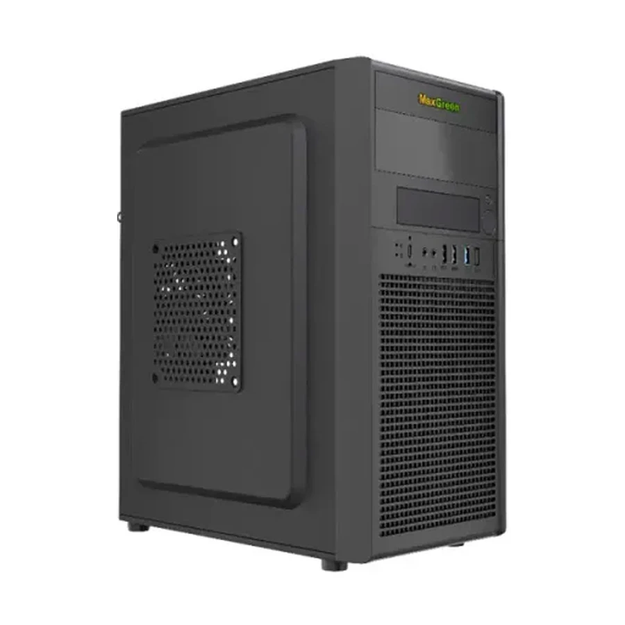 MaxGreen 17303 Mid Tower Black Micro-ATX Casing with Standard PSU
