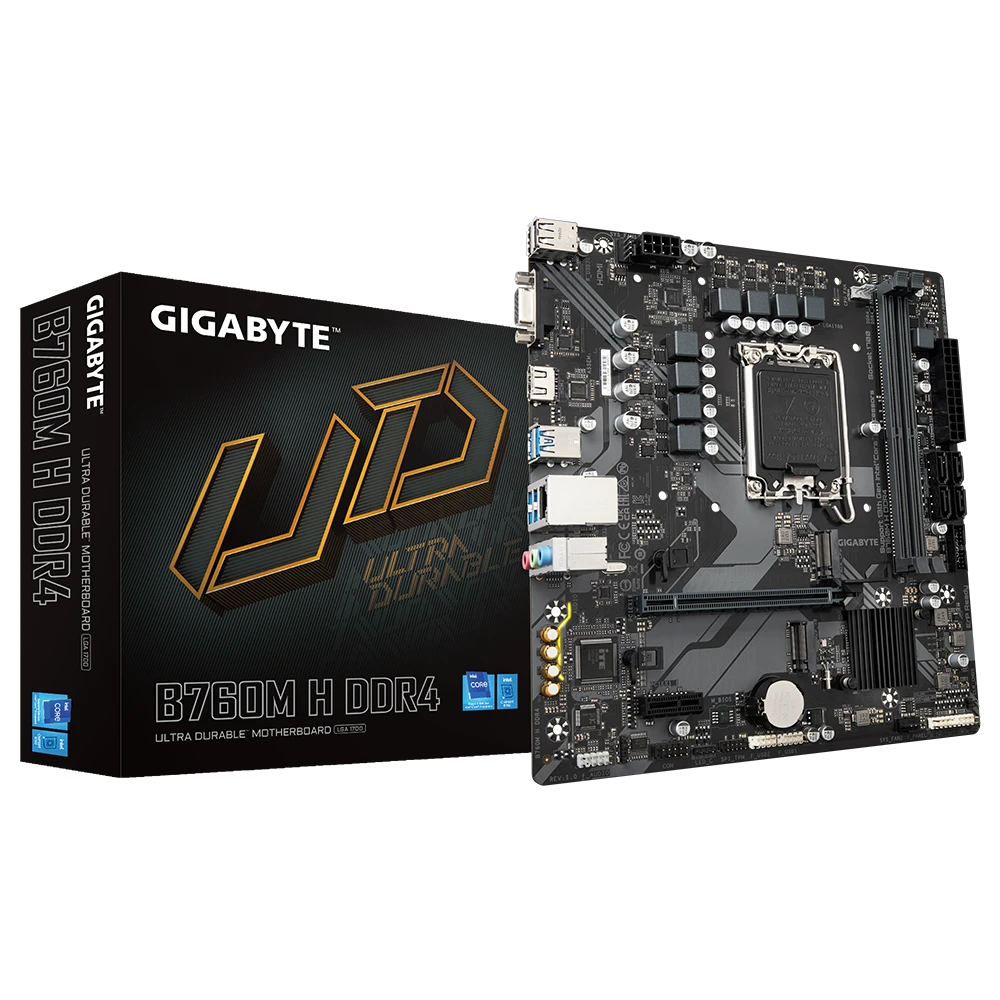 Gigabyte B760M H DDR4 Intel LGA 1700 12th, 13th & 14th Gen Micro ATX Motherboard