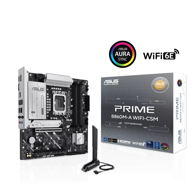 ASUS PRIME B860M-A WIFI-CSM Intel B860 LGA1851 DDR5 micro-ATX Motherboard