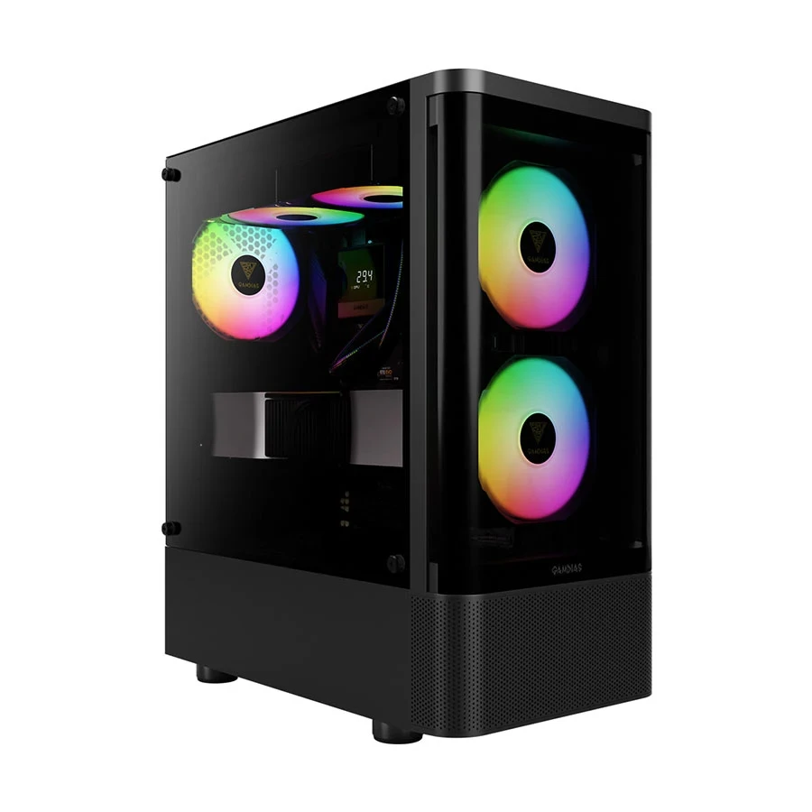 Gamdias Talos E3 CG Mid Tower Black (Curved Tempered Glass) ATX Gaming Desktop Case