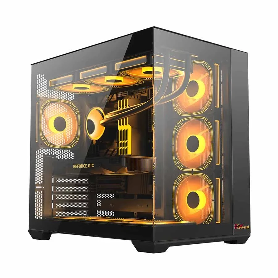 PC Power Iceberg Stealth Mid Tower Black ATX Gaming Desktop Casing #PP-GS605 BK