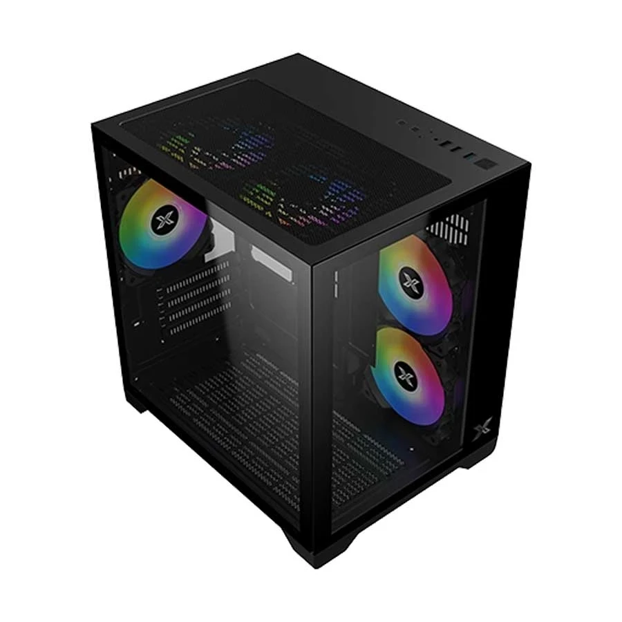 Xigmatek Aqua M ARGB Mini Tower Black Micro-ATX Gaming Desktop Case (#EN40078)
