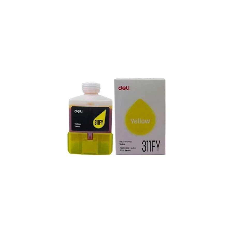Deli 100 ml Yellow Ink Bottle for D311NW Printer #311FY