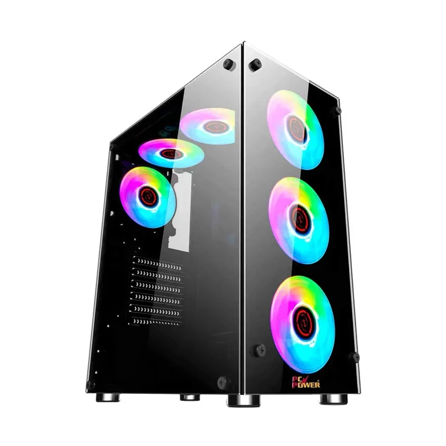 PC Power Crystal Glass Elite Mid Tower Black (Tempered Glass Window) ATX Gaming Desktop Case #PP-GS2404 Elite