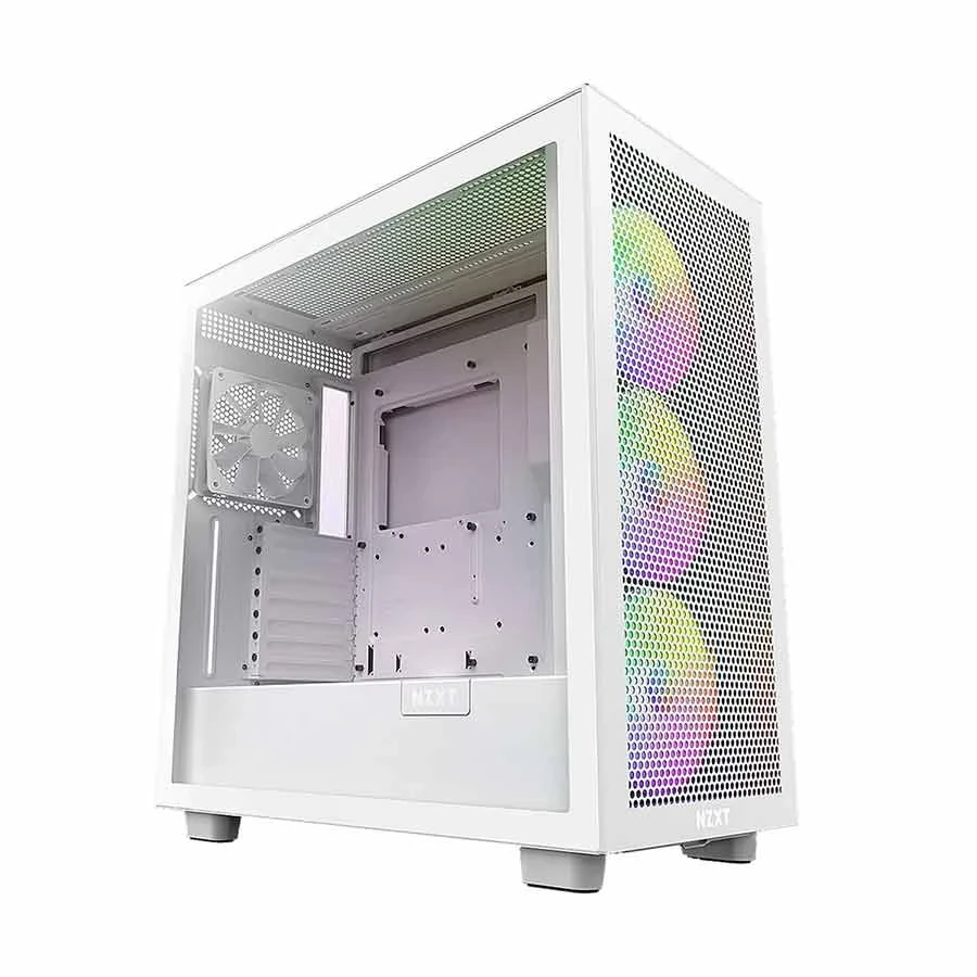 NZXT H7 Flow RGB (2023) Mid Tower White ATX Gaming Desktop Case #CM-H71FW-R1