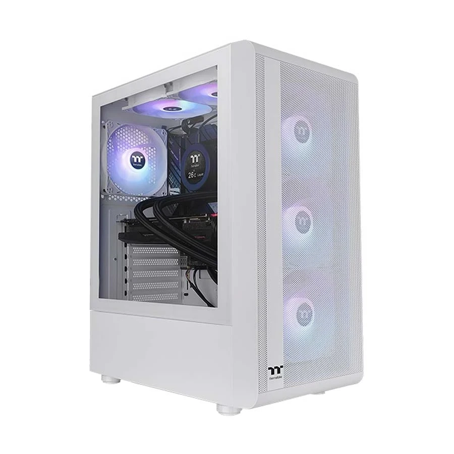 Thermaltake S200 TG ARGB Mid Tower Snow ATX Gaming Desktop Case #CA-1X2-00M6WN-00