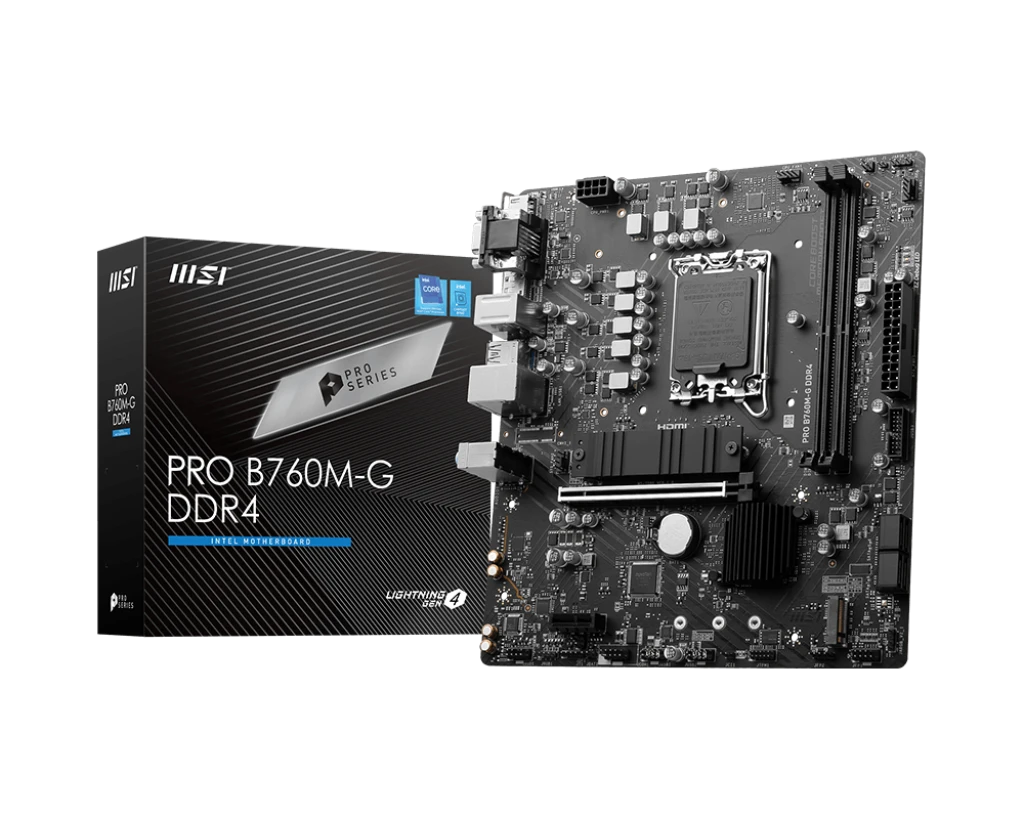MSI PRO B760M-G DDR4 Intel LGA 1700, 12th, 13th & 14th Gen mATX Motherboard