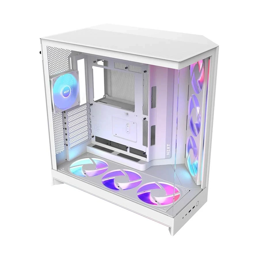 NZXT H9 Flow RGB+ Mid Tower White E-ATX Gaming Desktop Case #CM-H92FW-P1