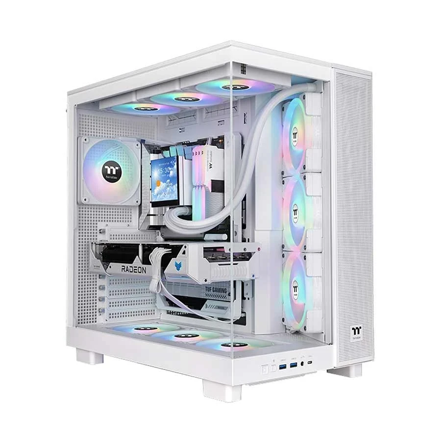 . Thermaltake View 380 XL TG ARGB Mid Tower Snow ATX Gaming Desktop Case #CA-11E-00M6WN-00