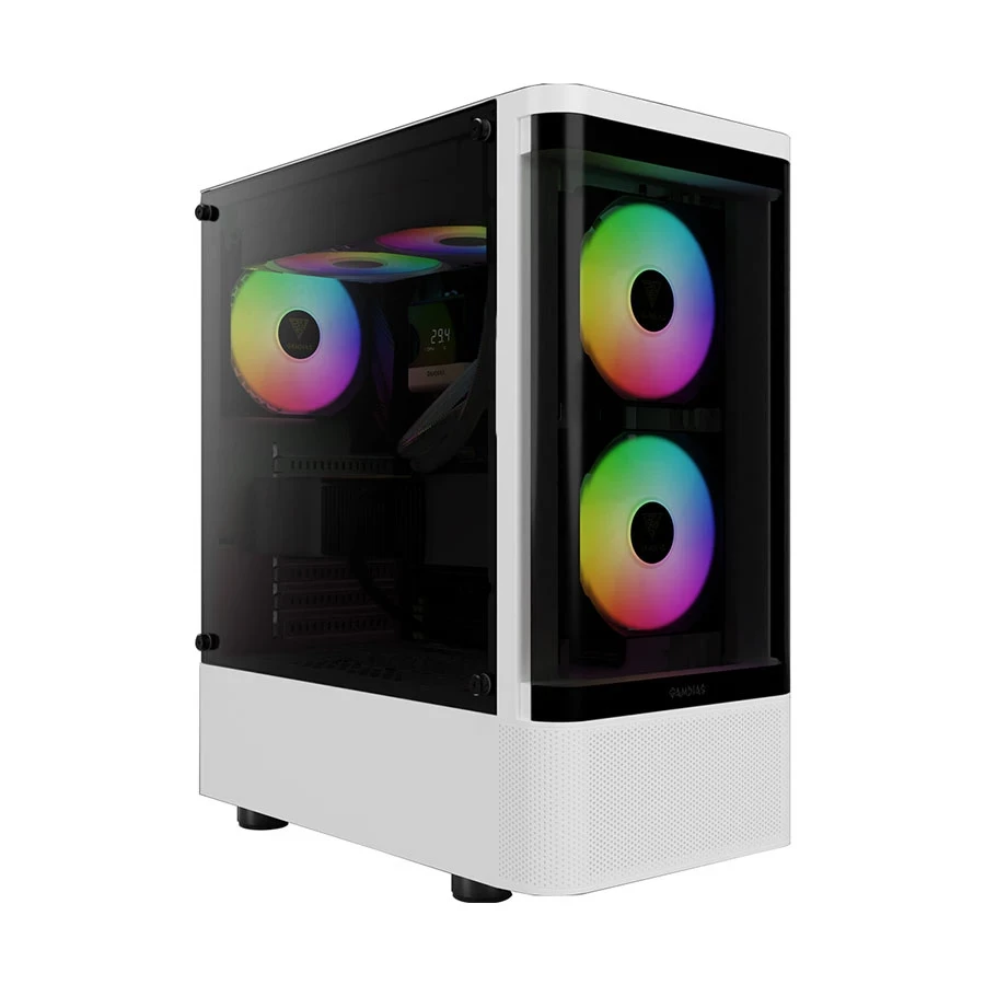 Gamdias Talos E3 CG WH Mid Tower White ATX Gaming Desktop Case