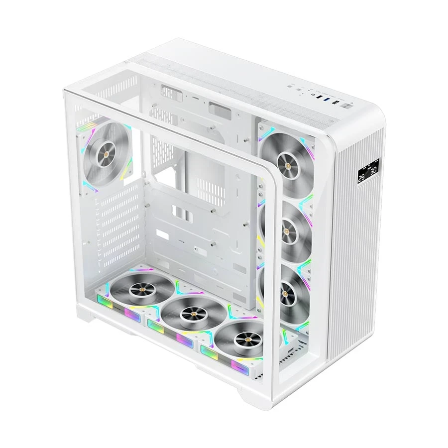 1st Player RT7 Mid Tower White (Tempered Glass) ATX Gaming Desktop Case