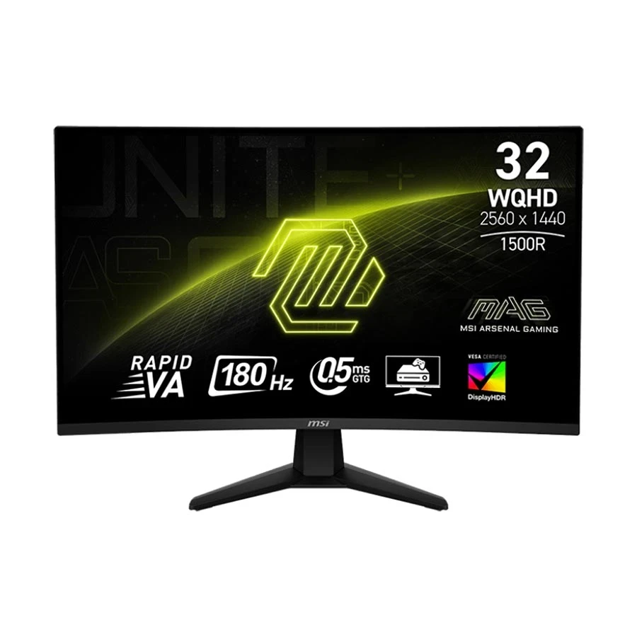 MSI MAG 32CQ6F 32 Inch (31.5 Inch Viewable) WQHD Display Dual HDMI, DP Curved Gaming Monitor