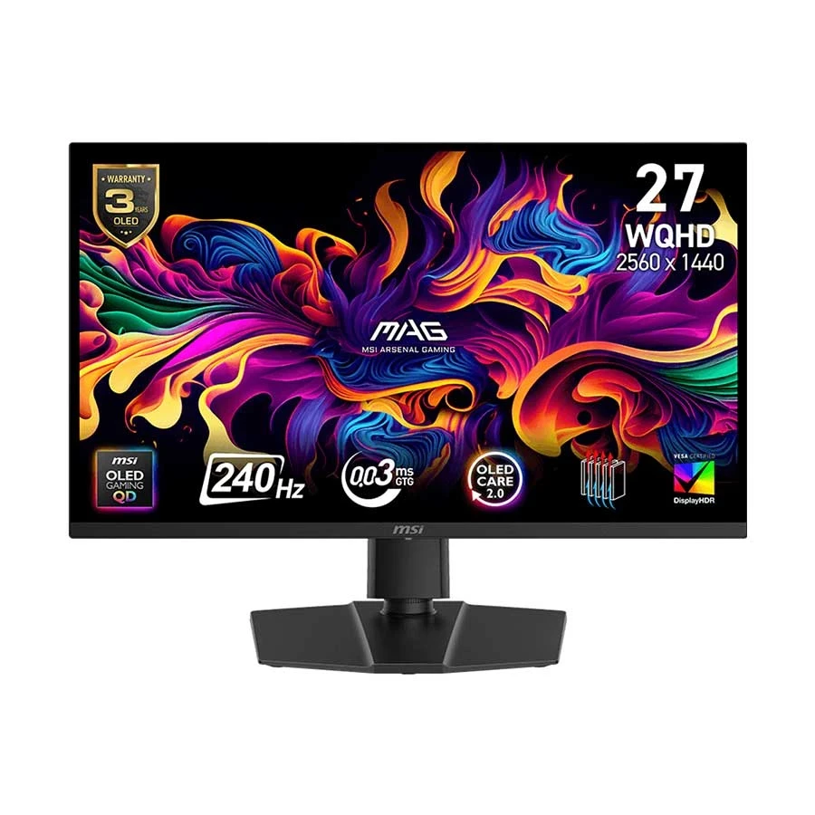 MSI MAG 273QP QD-OLED X24 27 Inch (26.5 Inch Viewable) WQHD Display Dual HDMI, DP Gaming Monitor