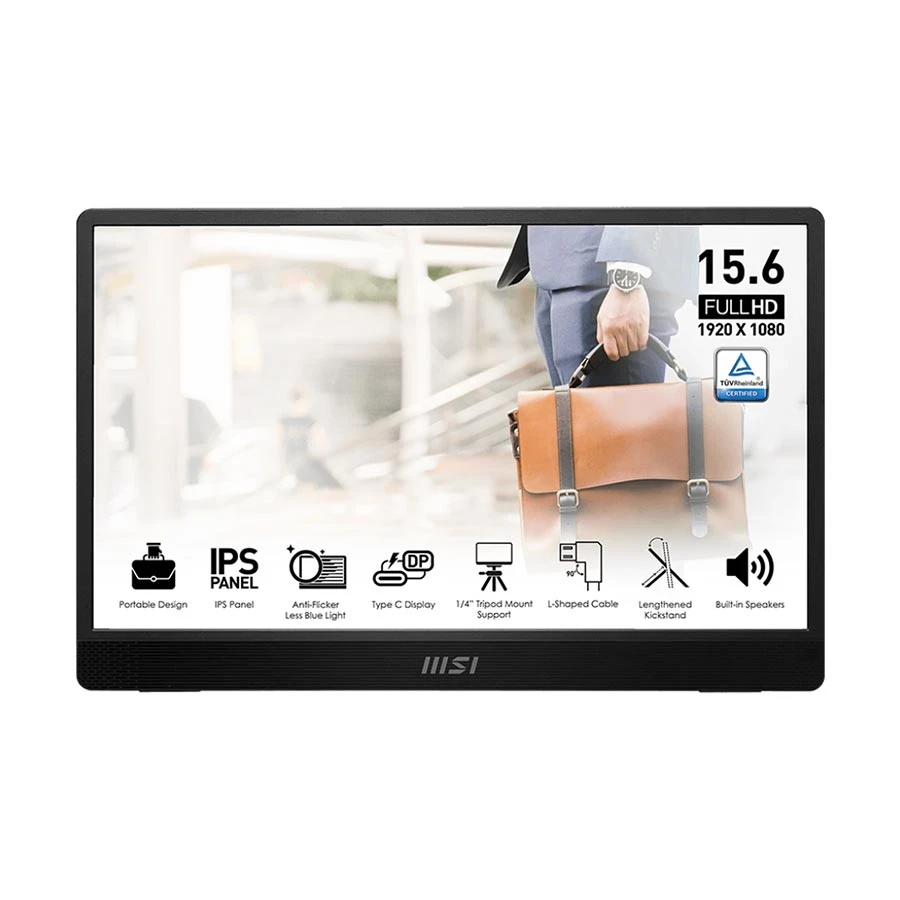 MSI Pro MP161 E2 15.6 Inch FHD Display Mini HDMI USB-C Portable Professional Monitor