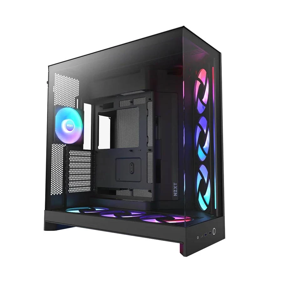 . NZXT H9 Flow RGB+ Mid Tower Black E-ATX Gaming Desktop Case #CM-H92FB-P1